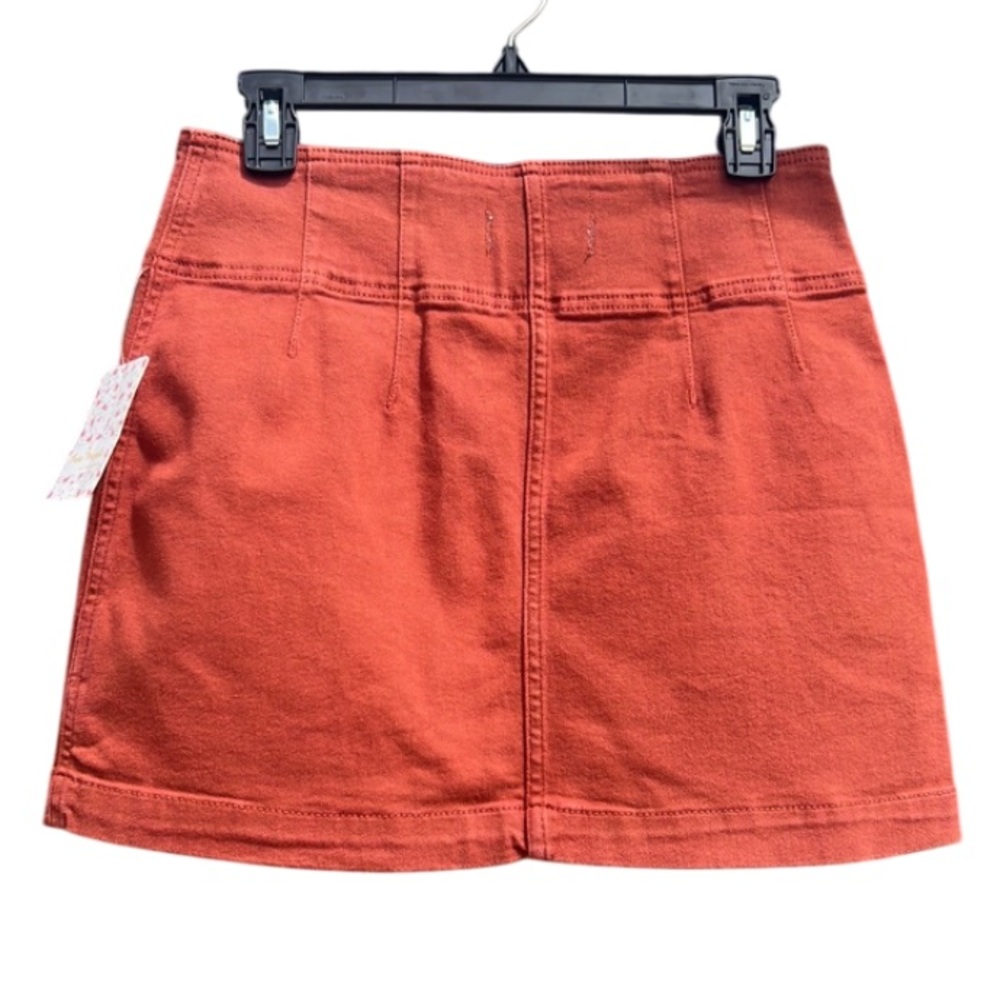 NWT Free People Virgo Jean Mini Skirt Primrose Waist 29 Zipper Front Boho - Picture 6 of 16